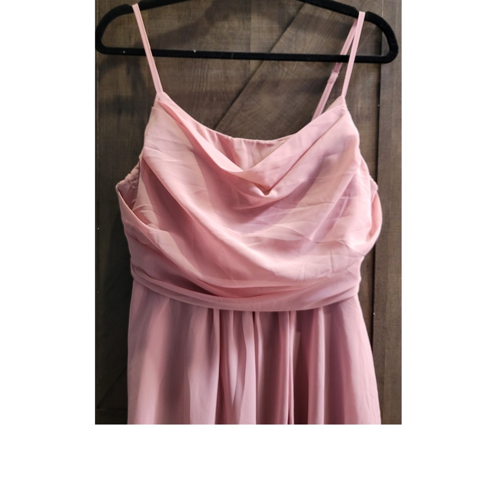 QQ Fashion Dusty Rose Cowl Neck Maxi Dress Bridesmaid Formal Gown Pink Large NWT